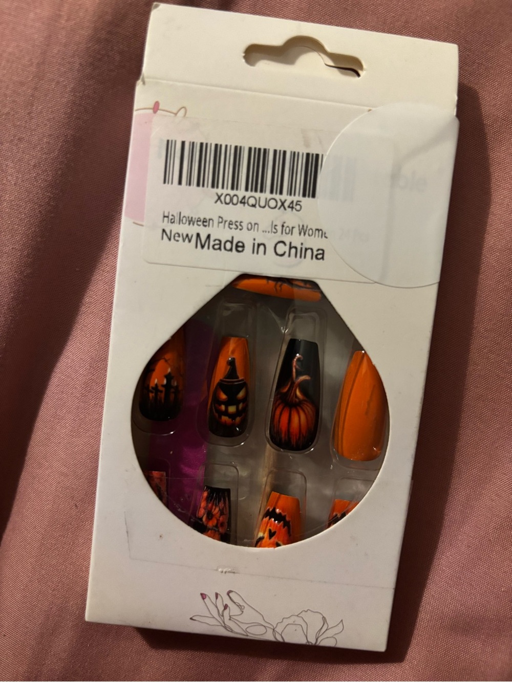 Halloween Press-On Nails — Orange & Black